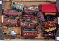 Lot 377 - A large tray of mainly postwar Hornby items...