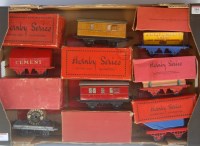 Lot 384 - A large tray containing 6 x boxed prewar...