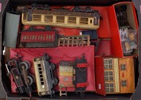 Lot 421 - Tray of assorted Hornby '0' gauge items; 1938...
