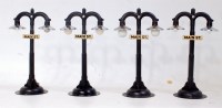 Lot 458 - Four Marx USA No 429 twin light lamp posts...