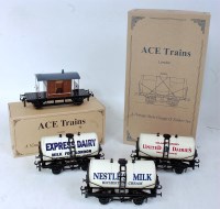 Lot 565 - Ace Trains vintage tanker, set 1 3x milk...