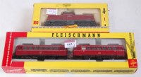Lot 663 - Fleischmann H0 ref 1372/2 DB red twin railcar...