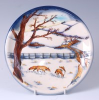 Lot 93 - A Moorcroft pottery plate in the Woodside Farm...