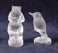 Lot 378 - A Lalique frosted crystal glass model of a...