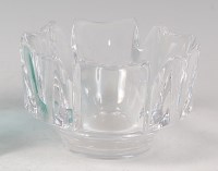 Lot 389 - An Orrifors heavy clear glass footed table...