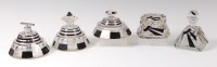 Lot 394 - An Art Deco Czech cut glass perfume suite,...