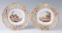 Lot 1029 - A pair of late 19th century Dresden cabinet...