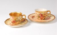 Lot 1031 - A Royal Worcester blush ware tea cup and...