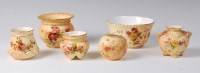 Lot 1046 - A Royal Worcester blush ware squat vase, shape...