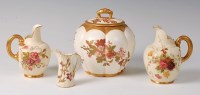 Lot 1047 - A Royal Worcester ivory ware biscuit barrel...