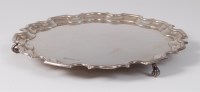 Lot 1069 - A modern silver salver, having raised piecrust...