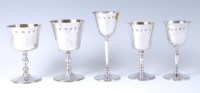 Lot 1078 - A set of five contemporary silver specimen...