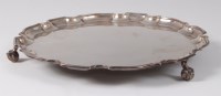 Lot 1080 - A modern silver salver, having a piecrust rim,...