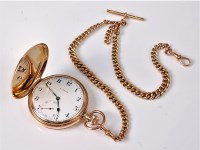 Lot 1128 - A 9ct full hunter pocket watch, the white...
