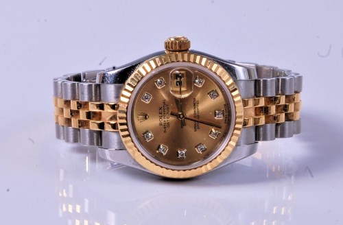 Lot 1173 - A lady's Rolex bi-metal Oyster Perpetual...