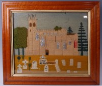 Lot 1236 - A Victorian naive woolwork embroidery,...