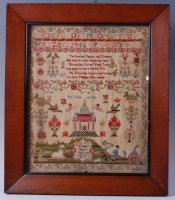 Lot 1241 - A George IV needlework, alphabet, number,...
