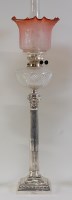 Lot 1260 - An Edwardian silver Corinthian column table...