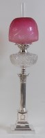 Lot 1261 - A circa 1900 silver plated Corinthian column...