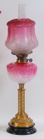 Lot 1265 - A late Victorian brass pedestal oil lamp,...