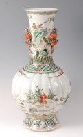 Lot 1289 - A Chinese famille verte stoneware vase, of...