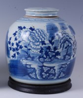 Lot 1292 - A Chinese export blue and white ginger jar...