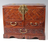 Lot 1311 - A Japanese late Meiji period bamboo and brass...