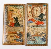 Lot 1315 - A pair of Mughal school miniature paintings on...