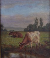Lot 1335 - Joseph Dixon Clark (1849-1944) - Cattle in a...