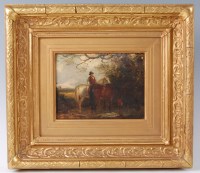 Lot 1345 - 19th century English school - Horses watering...