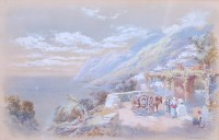 Lot 1376 - Charles Rowbotham (1856-1921) - Coastal scene,...
