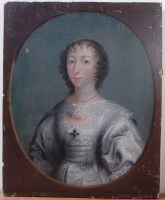Lot 1388 - 18th century school - Half-length portrait of...