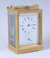 Lot 1413 - A mid-19th century gilt brass cased carriage...