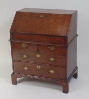 Lot 1446 - A George II style burr walnut, oak crossbanded...