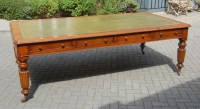 Lot 1468 - A Victorian oak library table, of good size,...