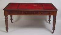 Lot 1470 - A Victorian mahogany library table, the top...