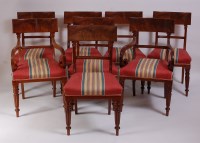 Lot 1475 - A set of eight William IV mahogany barback...