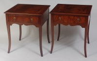Lot 1482 - A pair of contemporary mahogany lamp tables,...