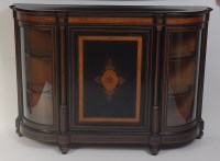Lot 1489 - A Victorian ebonised and amboyna credenza, of...