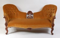 Lot 1494 - A mid-Victorian walnut three-piece parlour...