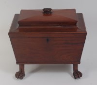 Lot 1495 - A William IV mahogany cellaret, the cavetto...