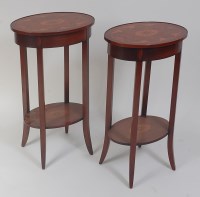 Lot 1497 - A pair of contemporary mahogany and marquetry...