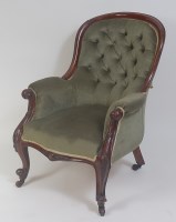 Lot 1498 - A Victorian showframe parlour chair,...