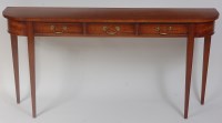 Lot 1499 - A contemporary satinwood bowfront hall table,...