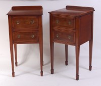 Lot 1510 - A pair of Regency style mahogany two drawer...
