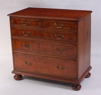 Lot 1522 - An oyster yew wood veneered squarefront chest,...