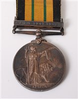 Lot 1 - An Edward VII Africa General Service medal...