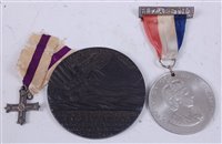 Lot 46 - A miniature Military Cross, together with a...