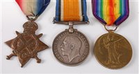 Lot 53 - A WW I trio to include 1914-15 Star, naming M2...