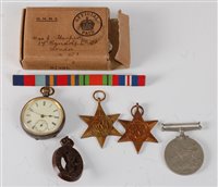 Lot 270 - A group of three WW II medals to include...